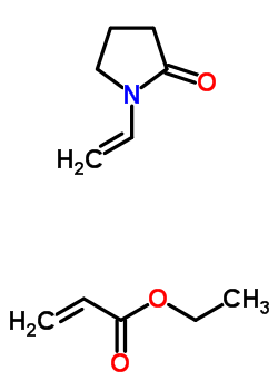 2-Propenoic acid, ethyl ester, polymer with 1-ethenyl-2-pyrrolidinone Structure,25085-37-4Structure