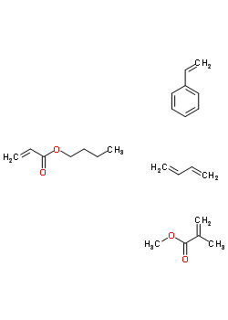 2-Methyl-2-propenoic acid methyl ester polymer with 1,3-butadiene, butyl 2-propenoate and ethenylbenzene Structure,25101-28-4Structure