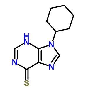 9-環(huán)己基-1,9-二氫-6H-嘌呤-6-硫酮結(jié)構(gòu)式_2538-32-1結(jié)構(gòu)式