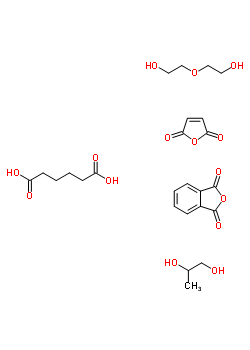 己二酸與 2,5-呋喃二酮, 1,3-異苯并呋喃二酮, 2,2-氧基二乙醇和 1,2-丙烷二醇的聚合物結(jié)構(gòu)式_25464-21-5結(jié)構(gòu)式