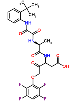 (S)-3-((s)-2-(2-(2-叔丁基苯基氨基)-2-氧代乙酰氨基)丙酰胺)-4-氧代-5-(2,3,5,6-四氟苯氧基)戊酸結(jié)構(gòu)式_254750-02-2結(jié)構(gòu)式