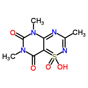 2H-pyrimido[4,5-e]-1,2,4-thiadiazine-6,8(5h,7h)-dione,3,5,7-trimethyl-, 1,1-dioxide Structure,25622-15-5Structure