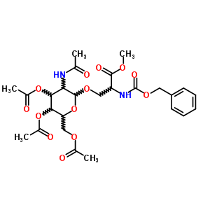 N-[(苯基甲氧基)羰基]-O-[3,4,6-三-O-乙?；?2-(乙?；被?-2-脫氧-b-D-吡喃葡萄糖]-L-絲氨酸甲酯結(jié)構(gòu)式_25644-83-1結(jié)構(gòu)式