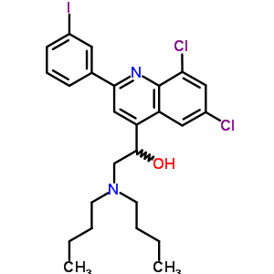 4-Quinolinemethanol,6,8-dichloro-a-[(dibutylamino)methyl]-2-(3-iodophenyl)- Structure,25840-31-7Structure