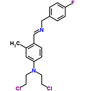 Benzenemethanamine,n-[[4-[bis(2-chloroethyl)amino]-2-methylphenyl]methylene]-4-fluoro- Structure,2586-27-8Structure