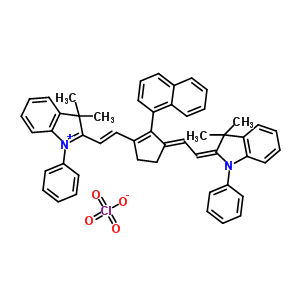 2-((E)-2-[3-[(E)-2-(3,3-二甲基-1-苯基-1,3-二氫-2H-吲哚-2-亞基)乙亞基]-2-(1-萘基)-1-環(huán)戊烯-1-基)乙烯基]-3,3-二甲基-1-苯基-3H-吲哚高氯酸鹽結(jié)構(gòu)式_262607-22-7結(jié)構(gòu)式