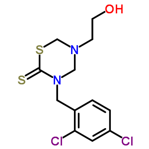 3-[(2,4-二氯苯基)甲基]四氫-5-(2-羥基乙基)-2H-1,3,5-噻二嗪-2-硫酮結(jié)構(gòu)式_26367-12-4結(jié)構(gòu)式