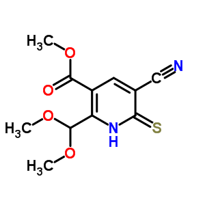 Methyl 5-cyano-2-(dimethoxymethyl)-6-mercaptonicotinate Structure,264225-72-1Structure