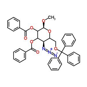 甲基4-疊氮基-2,3-二-O-苯甲酰基-4-脫氧-6-O-三苯甲基-alpha-D-吡喃葡萄糖苷結(jié)構(gòu)式_26511-50-2結(jié)構(gòu)式