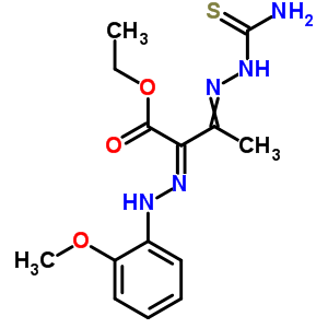 Butanoic acid,3-[2-(aminothioxomethyl)hydrazinylidene]-2-[2-(2-methoxyphenyl)hydrazinylidene]-,ethyl ester Structure,27115-82-8Structure