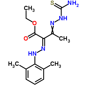 Butanoic acid,3-[2-(aminothioxomethyl)hydrazinylidene]-2-[2-(2,6-dimethylphenyl)hydrazinylidene]-,ethyl ester Structure,27115-84-0Structure