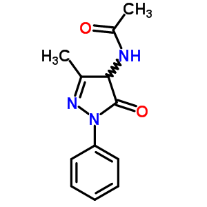 Acetamide,n-(4,5-dihydro-3-methyl-5-oxo-1-phenyl-1h-pyrazol-4-yl)- Structure,2721-84-8Structure