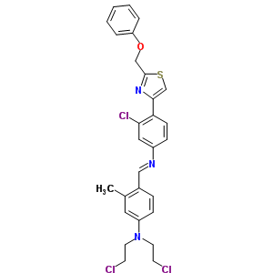 N,N-雙(2-氯乙基)-4-[[[3-氯-4-[2-(苯氧基甲基)-4-噻唑]苯基]亞氨基]甲基]-3-甲基苯胺鹽酸鹽結構式_27244-18-4結構式