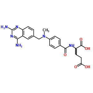 n-[4-[[(2,4-二氨基-6-喹唑啉)甲基]甲基氨基]苯甲?；鵠-L-谷氨酸結(jié)構(gòu)式_27244-49-1結(jié)構(gòu)式