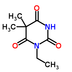 2,4,6(1H,3h,5h)-pyrimidinetrione,1-ethyl-5,5-dimethyl- Structure,27653-61-8Structure