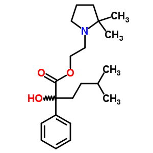 Benzeneacetic acid, a-hydroxy-a-(3-methylbutyl)-,2-(2,2-dimethyl-1-pyrrolidinyl)ethyl ester, hydrochloride (1:1) Structure,2771-36-0Structure