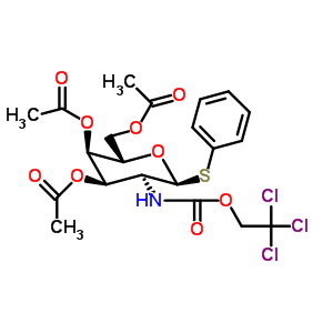 苯基 3,4,6-三-O-乙?；?2-脫氧-1-硫代-2-(2,2,2-三氯乙氧基甲酰胺)-beta-D-半乳糖吡喃糖苷結構式_278784-83-1結構式