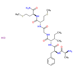 L-丙氨酰-L-苯丙氨酰-L-異亮氨酰甘氨酰-L-蛋氨酰-蛋氨酰胺鹽酸鹽結構式_2807-80-9結構式