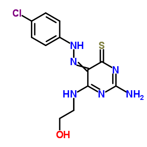 4(3H)-pyrimidinethione,2-amino-5-[2-(4-chlorophenyl)diazenyl]-6-[(2-hydroxyethyl)amino]- Structure,2846-79-9Structure