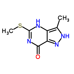 7H-pyrazolo[4,3-d]pyrimidin-7-one,1,6-dihydro-3-methyl-5-(methylthio)- Structure,28745-13-3Structure