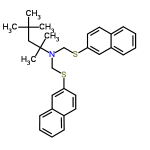 2-Pentanamine,2,4,4-trimethyl-n,n-bis[(2-naphthalenylthio)methyl]- Structure,28926-16-1Structure