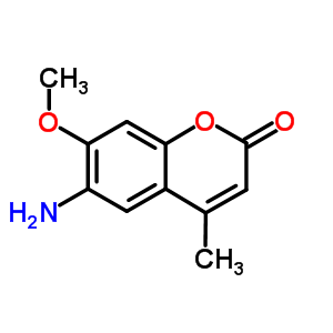 2H-1-benzopyran-2-one, 6-amino-7-methoxy-4-methyl- Structure,29001-27-2Structure