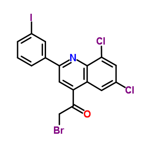 Ethanone,2-bromo-1-[6,8-dichloro-2-(3-iodophenyl)-4-quinolinyl]- Structure,29240-68-4Structure