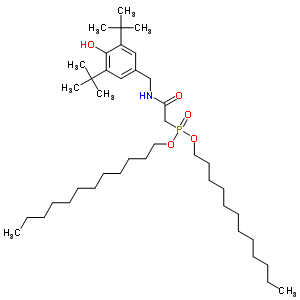 Phosphonic acid,[[(3,5-di-tert-butyl-4-hydroxybenzyl)carbamoyl]methyl]-, didodecyl ester (8ci) Structure,29492-41-9Structure