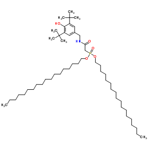 Phosphonic acid,[[(3,5-di-tert-butyl-4-hydroxybenzyl)carbamoyl]methyl]-, dioctadecyl ester(8ci) Structure,29492-42-0Structure