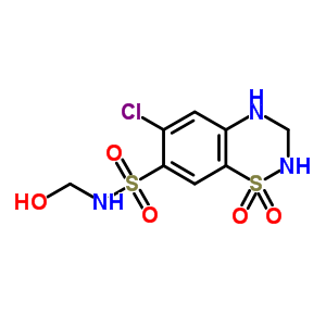 7-磺酰氨基-N-羥基甲基氫氯噻嗪結(jié)構(gòu)式_2958-18-1結(jié)構(gòu)式