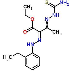 Butanoic acid,3-[2-(aminothioxomethyl)hydrazinylidene]-2-[2-(2-ethylphenyl)hydrazinylidene]-,ethyl ester Structure,29783-77-5Structure