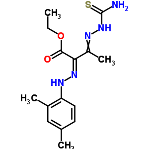 Butanoic acid,3-[2-(aminothioxomethyl)hydrazinylidene]-2-[2-(2,4-dimethylphenyl)hydrazinylidene]-,ethyl ester Structure,29783-83-3Structure