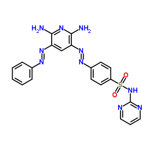 Benzenesulfonamide,4-[2-[2,6-diamino-5-(2-phenyldiazenyl)-3-pyridinyl]diazenyl]-n-2-pyrimidinyl- Structure,29817-75-2Structure