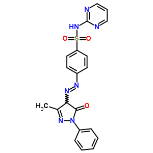 Benzenesulfonamide,4-[2-(4,5-dihydro-3-methyl-5-oxo-1-phenyl-1h-pyrazol-4-yl)diazenyl]-n-2-pyrimidinyl- Structure,29821-98-5Structure