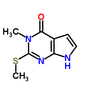 4H-pyrrolo[2,3-d]pyrimidin-4-one,3,7-dihydro-3-methyl-2-(methylthio)- Structure,29877-79-0Structure