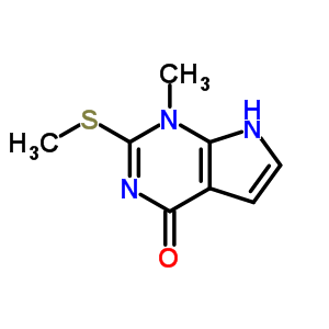 4H-pyrrolo[2,3-d]pyrimidin-4-one,1,7-dihydro-1-methyl-2-(methylthio)- Structure,29877-81-4Structure