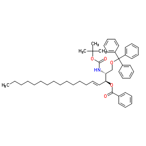 (2S,3R,4E)-3-苯甲?；?2-叔丁基氧基羰基氨基-1-三苯基甲基-4-十八烯-1,3-二醇結構式_299172-58-0結構式