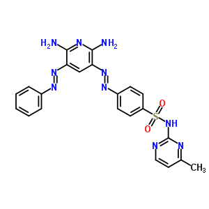 4-[2-[2,6-二氨基-5-(2-苯基二氮雜烯)-3-吡啶]二氮雜烯]-n-(4-甲基-2-嘧啶)-苯磺酰胺結(jié)構(gòu)式_29978-69-6結(jié)構(gòu)式