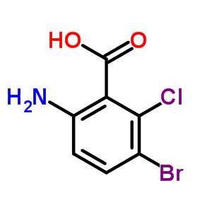 Benzoic acid, 6-amino-3-bromo-2-chloro- Structure,3030-19-1Structure