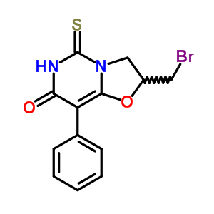 7H-oxazolo[3,2-c]pyrimidin-7-one,2-(bromomethyl)-2,3,5,6-tetrahydro-8-phenyl-5-thioxo- Structure,30409-27-9Structure