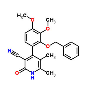 3-Pyridinecarbonitrile,4-[3,4-dimethoxy-2-(phenylmethoxy)phenyl]-1,2-dihydro-5,6-dimethyl-2-oxo- Structure,30456-32-7Structure