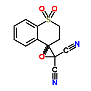 Spiro[4h-1-benzothiopyran-4,2-oxirane]-3,3-dicarbonitrile,2,3-dihydro-, 1,1-dioxide Structure,31273-51-5Structure