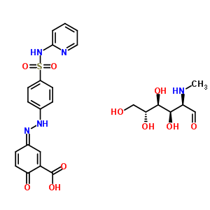 (3Z)-6-氧代-3-{[4-(2-吡啶基氨基磺酰基)苯基]亞肼基}-1,4-環(huán)己二烯-1-羧酸-2-脫氧-2-(甲基氨基)-D-葡萄糖(1:1)結(jié)構(gòu)式_31363-03-8結(jié)構(gòu)式