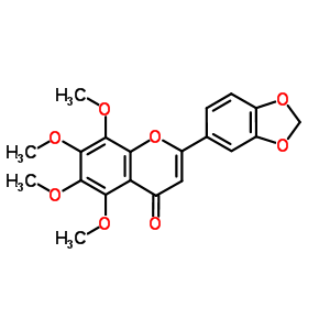 2-(1,3-苯并二氧雜環(huán)戊烯l-5-基)-5,6,7,8-四甲氧基-4H-1-苯并吡喃-4-酮結(jié)構(gòu)式_3162-42-3結(jié)構(gòu)式