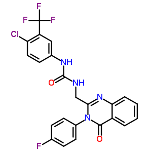 1-4-Chloro-3-(trifluoromethyl)phenyl-3-3-(4-fluorophenyl)-4-oxo-quinazolin-2-ylmethylurea Structure,330796-24-2Structure