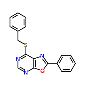 2-苯基-7-[(苯基甲基)硫代]-噁唑并[5,4-d]嘧啶結(jié)構(gòu)式_33360-28-0結(jié)構(gòu)式