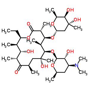 (3R,4s,5s,6r,7r,9r,11r,12s,13r,14r)-4-[(2r,4r,5r,6s)-4,5-dihydroxy-4,6-dimethyloxan-2-yl]oxy-6-[(2s,3r,4s,6r)-4-dimethylamino-3-hydroxy-6-methyloxan-2-yl]oxy-14-ethyl-7,12-dihydroxy-3,5,7,9,11,13-hexa Structure,33442-56-7Structure