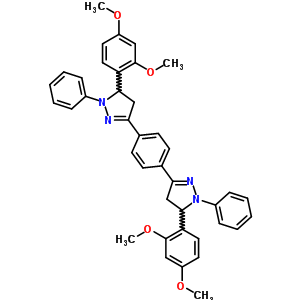 5-(2,4-二甲氧基苯基)-3-[4-[5-(2,4-二甲氧基苯基)-1-苯基-4,5-二氫吡唑-3-基]苯基]-1-苯基-4,5-二氫吡唑結(jié)構(gòu)式_34135-54-1結(jié)構(gòu)式