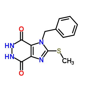 1H-imidazo[4,5-d]pyridazine-4,7-dione,5,6-dihydro-2-(methylthio)-1-(phenylmethyl)- Structure,3434-22-8Structure