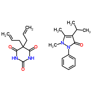 5,5-Di-2-propenyl-2,4,6(1h,3h,5h)-pyrimidinetrione compd. with 1,2-dihydro-1,5-dimethyl-4-(1-methylethyl)-2-phenyl-3h-pyrazol-3-one (1:1) Structure,34356-64-4Structure